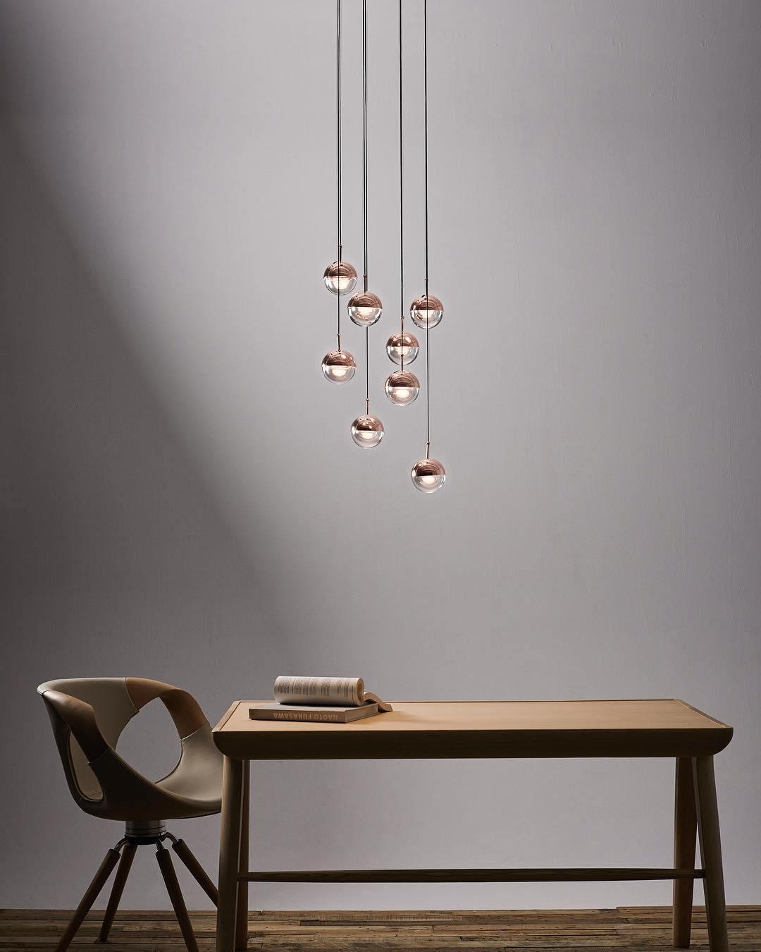 Solara Pendant Lamp Steel Glass Multi Drop Minimalist Staircase - Letslighting
