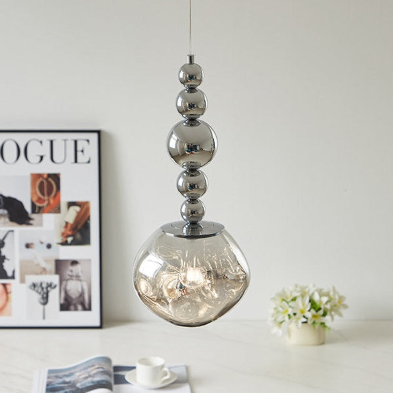 Valentina Retro LED Pendant Light Chrome Metal/Acrylic Bedroom