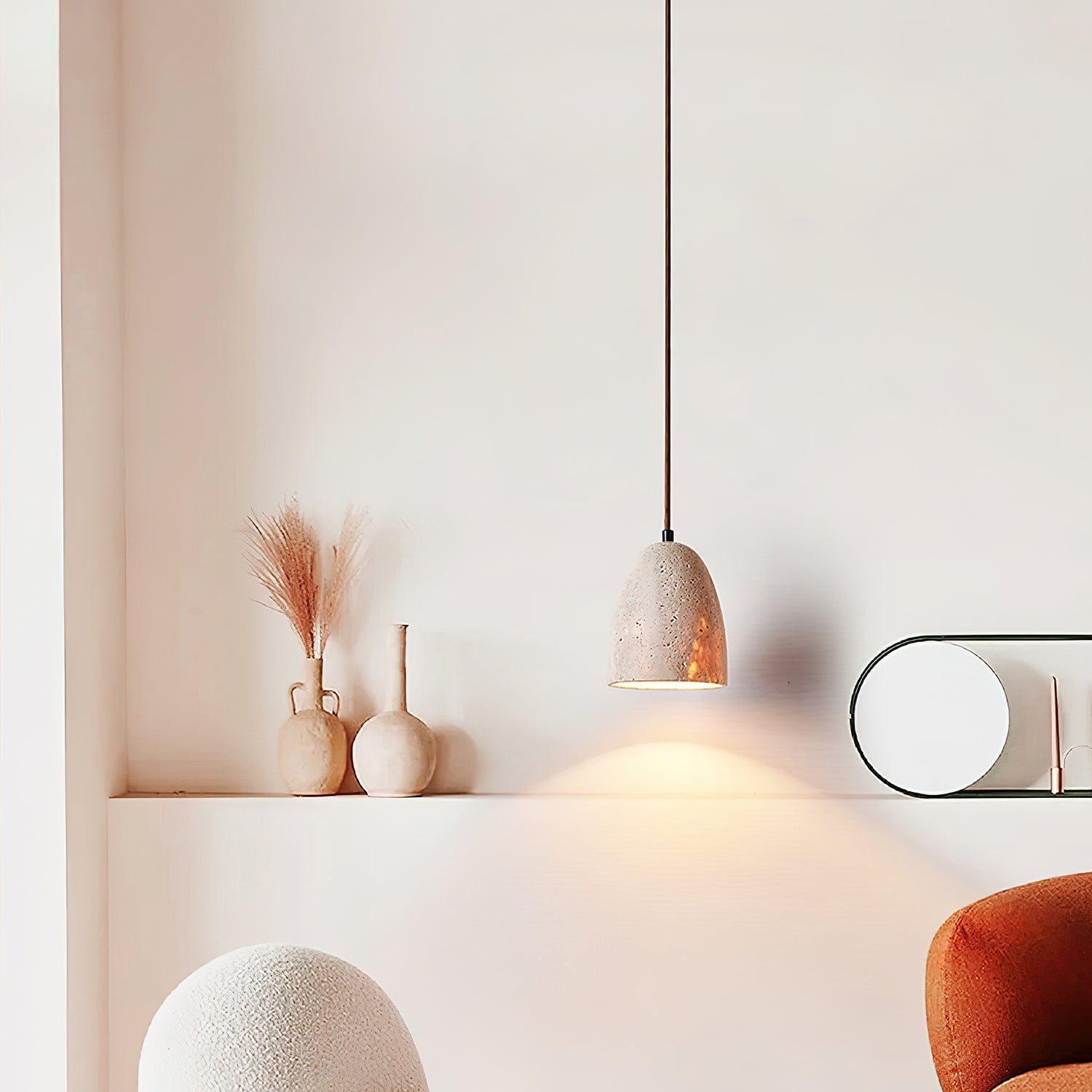 Evtheira Conical Travertine Pendant Light - Letslighting