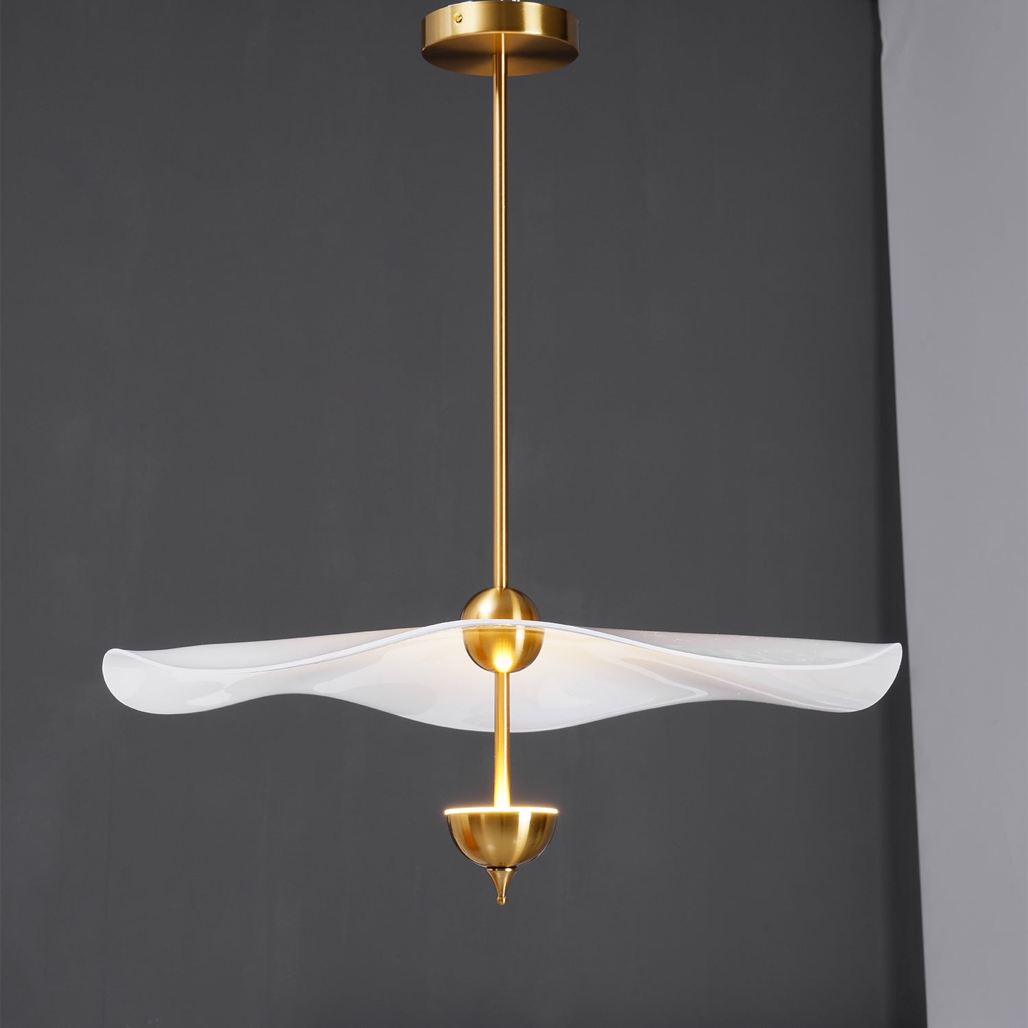 Lustra Pendant Light Double Biscuit for Living Room - Letslighting