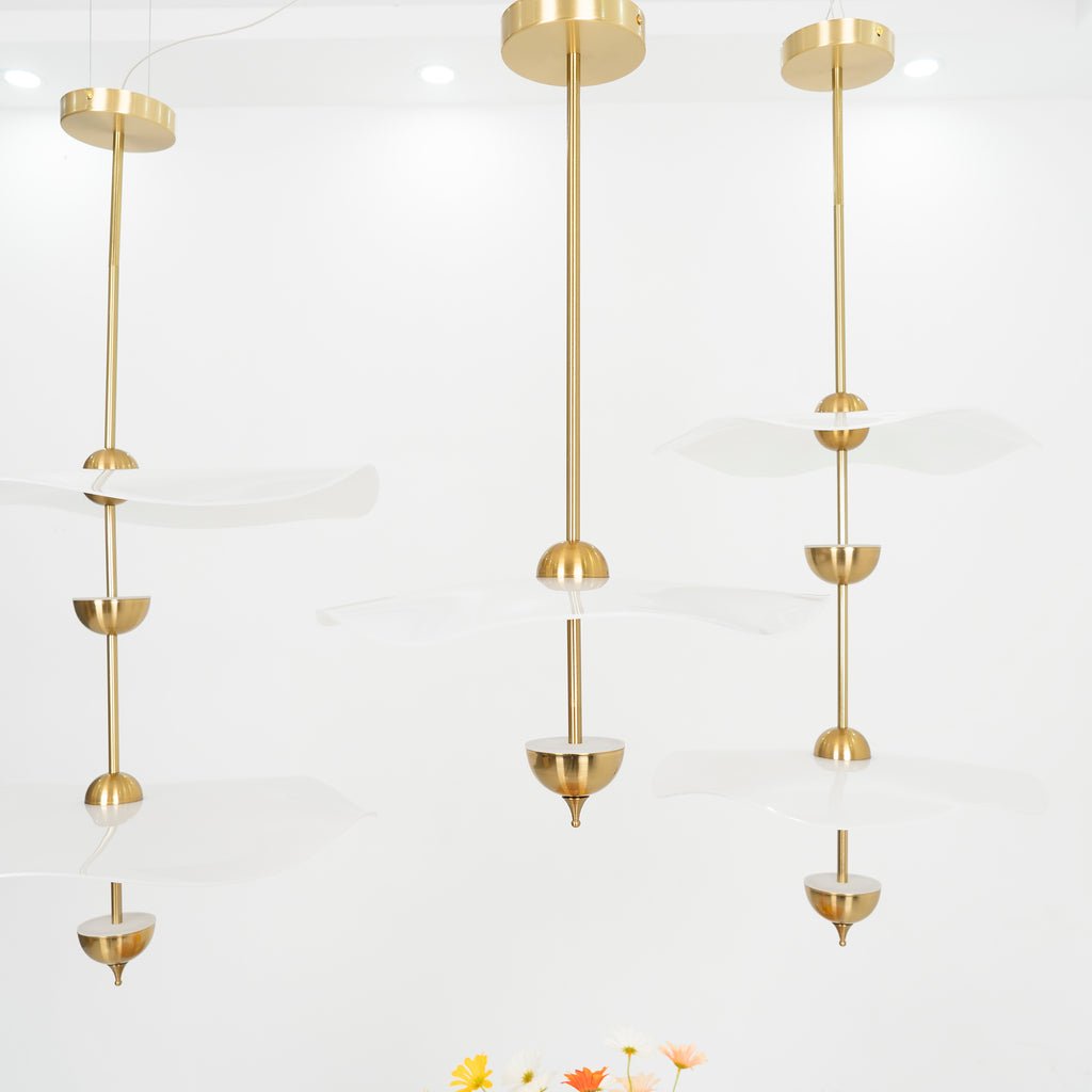 Lustra Pendant Light Double Biscuit for Living Room - Letslighting
