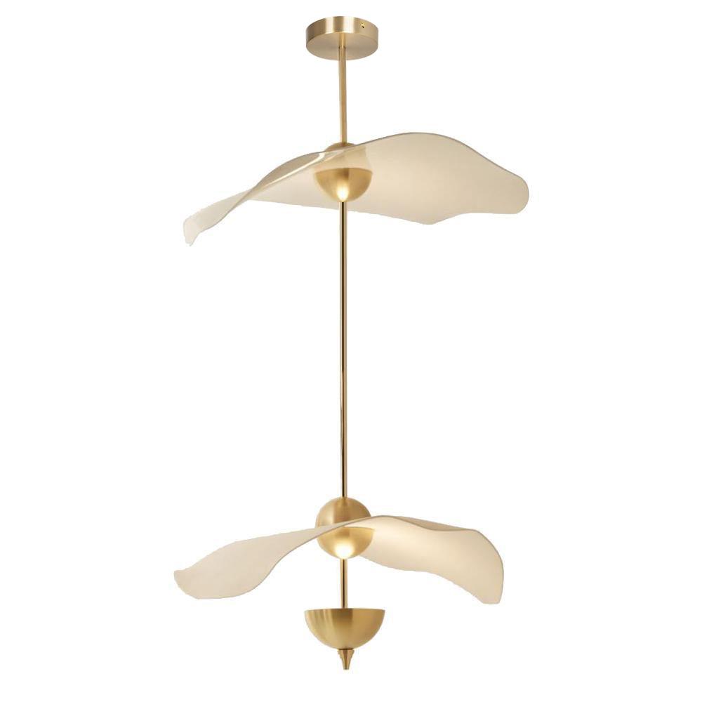 Lustra Pendant Light Double Biscuit for Living Room - Letslighting
