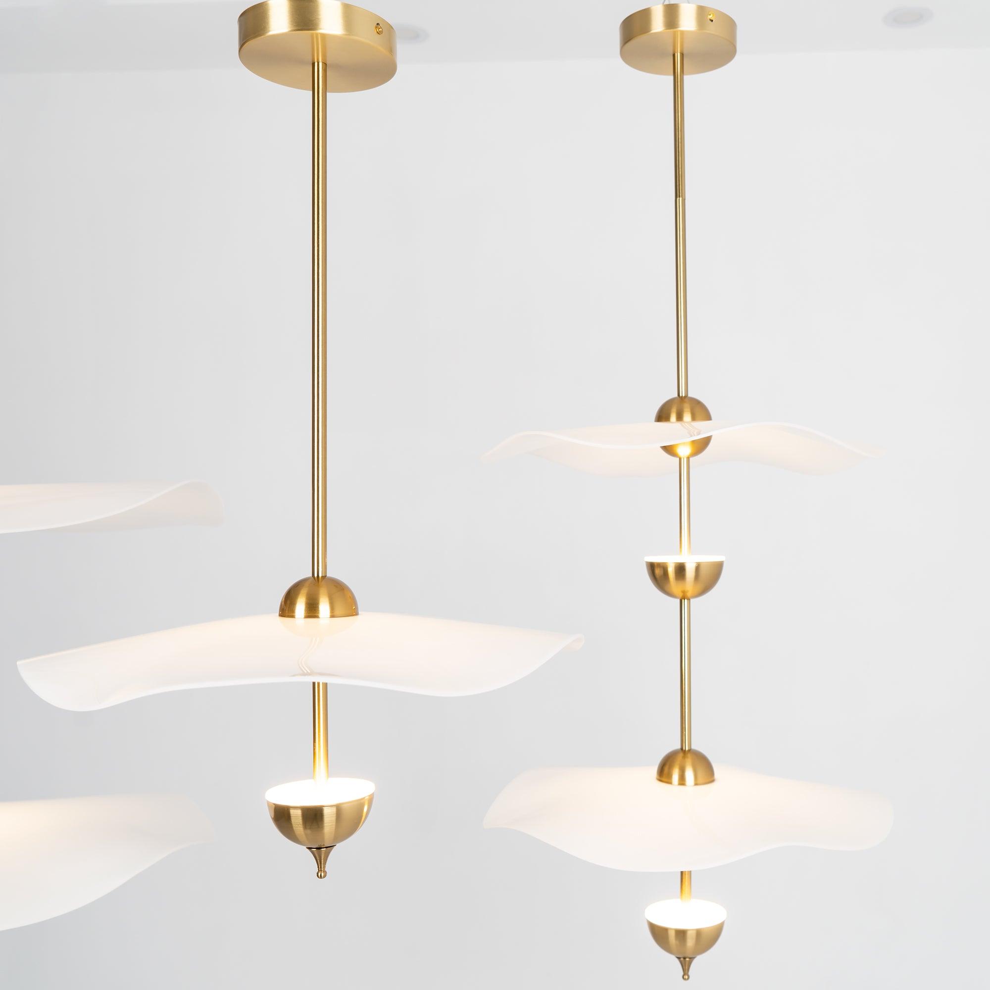 Lustra Pendant Light Double Biscuit for Living Room - Letslighting