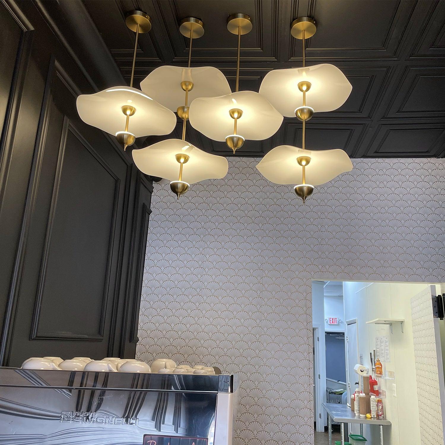 Lustra Pendant Light Double Biscuit for Living Room - Letslighting