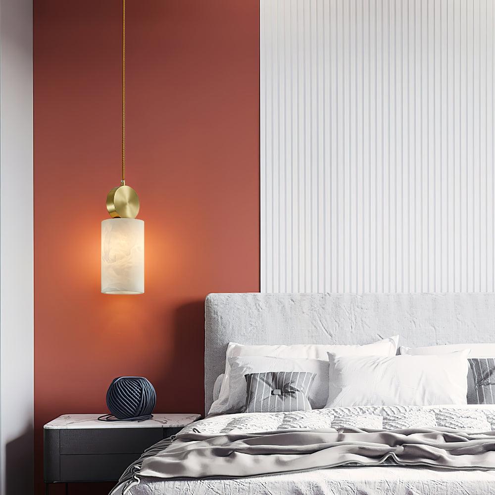 Lyrindis Cylinder Alabaster Pendant Light - Neutralighting