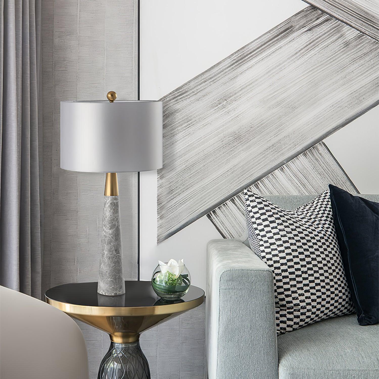 Zinara Marble Fabric Table Lamp - Letslighting