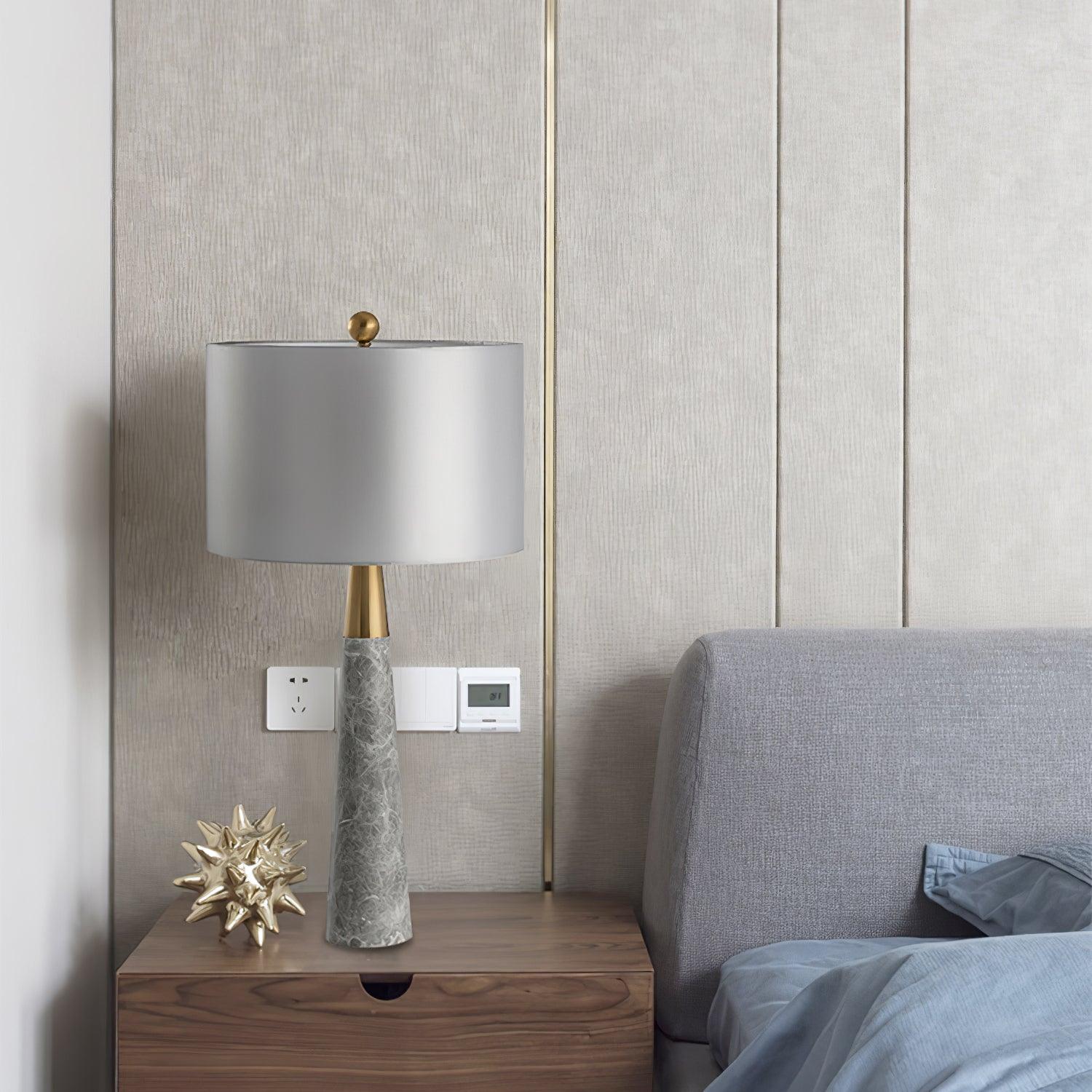 Zinara Marble Fabric Table Lamp - Letslighting