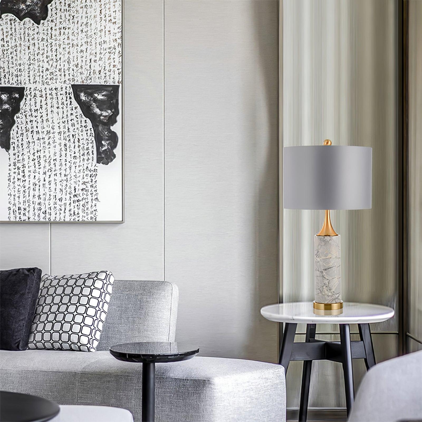 Zinara Marble Fabric Table Lamp - Letslighting