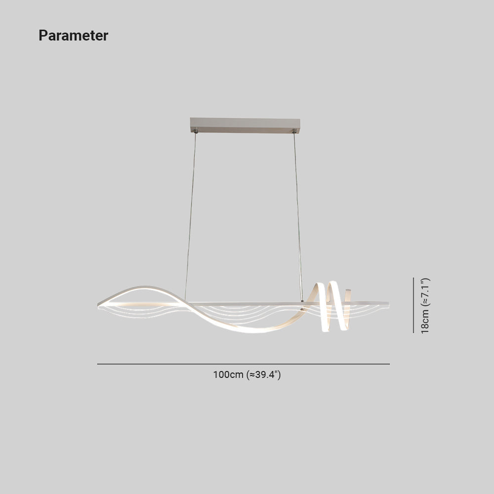 Arisha Contemporary Style Linear Metal Pendant Light White/Black