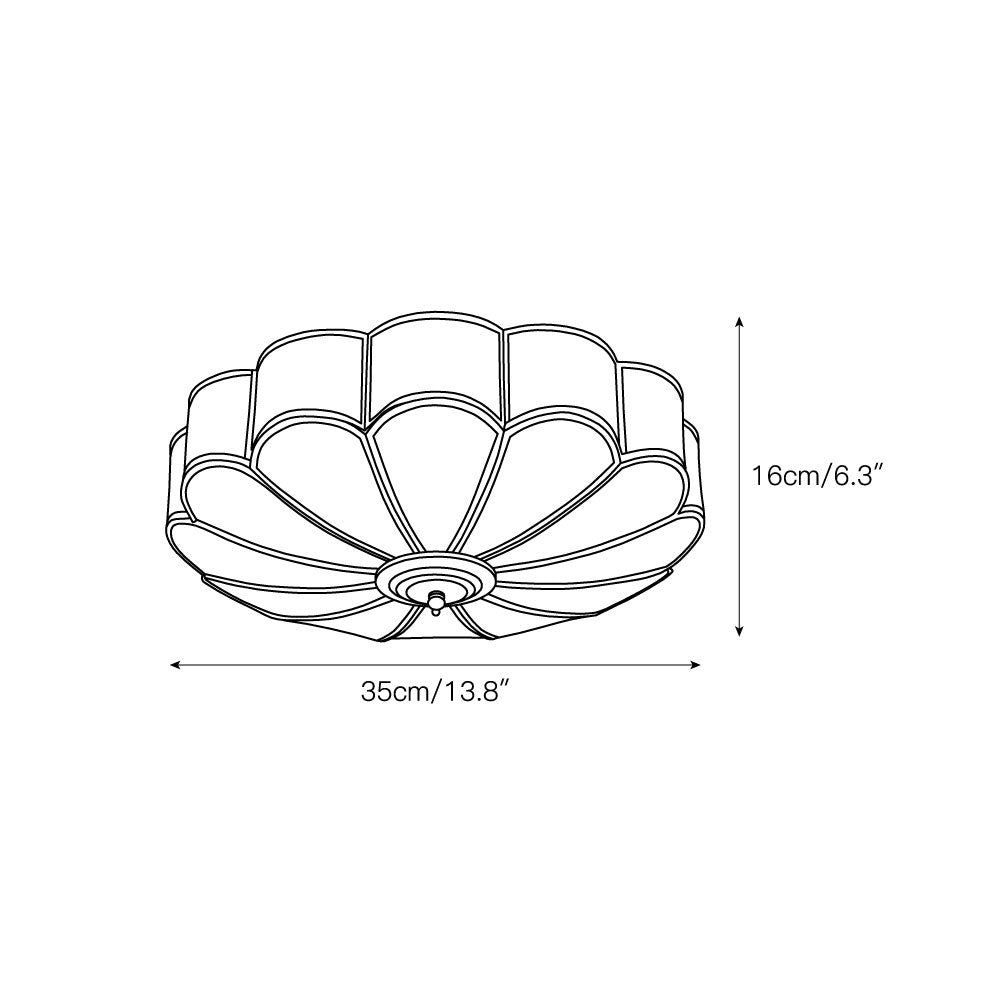 Viraean Modern Minimalist Flower Shape Brass Glass Ceiling Lamp - Letslighting