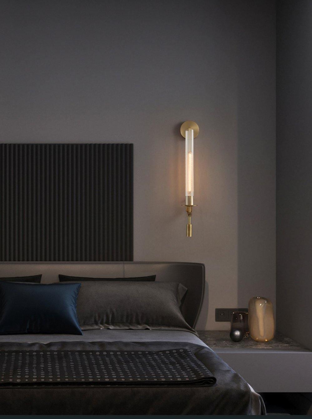 Ceshaisra French Classicism Plug-in Brass Glass Wall Lamp - Letslighting