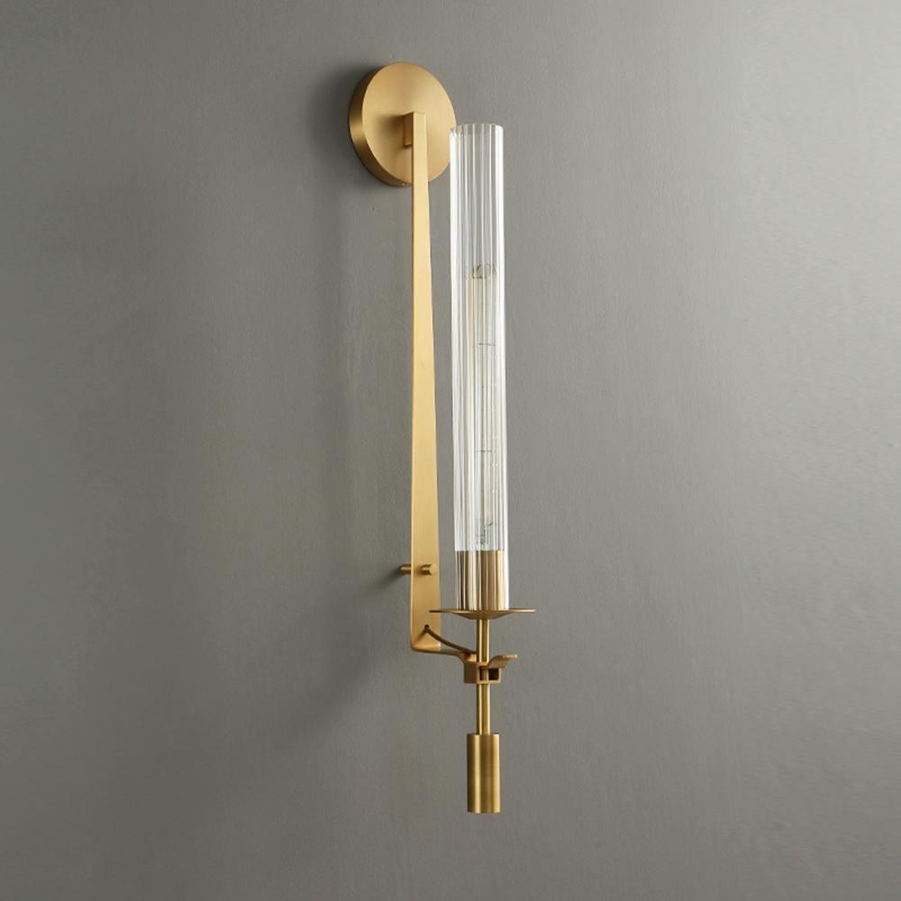 Ceshaisra French Classicism Plug-in Brass Glass Wall Lamp - Letslighting