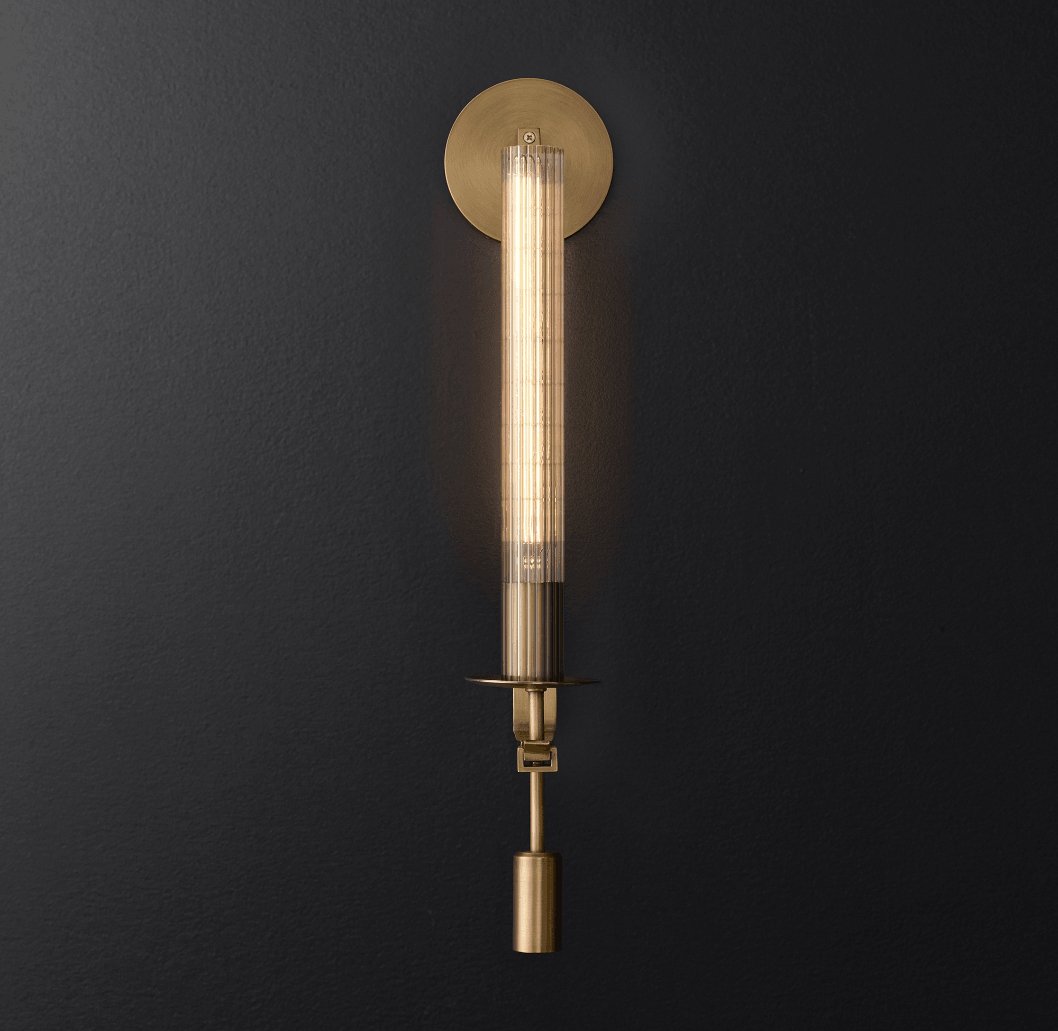 Ceshaisra French Classicism Plug-in Brass Glass Wall Lamp - Letslighting