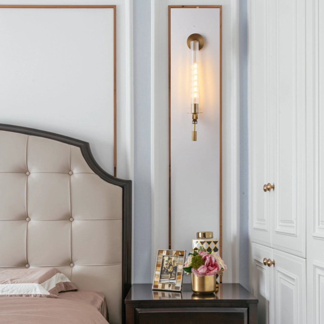 Ceshaisra French Classicism Plug-in Brass Glass Wall Lamp - Letslighting