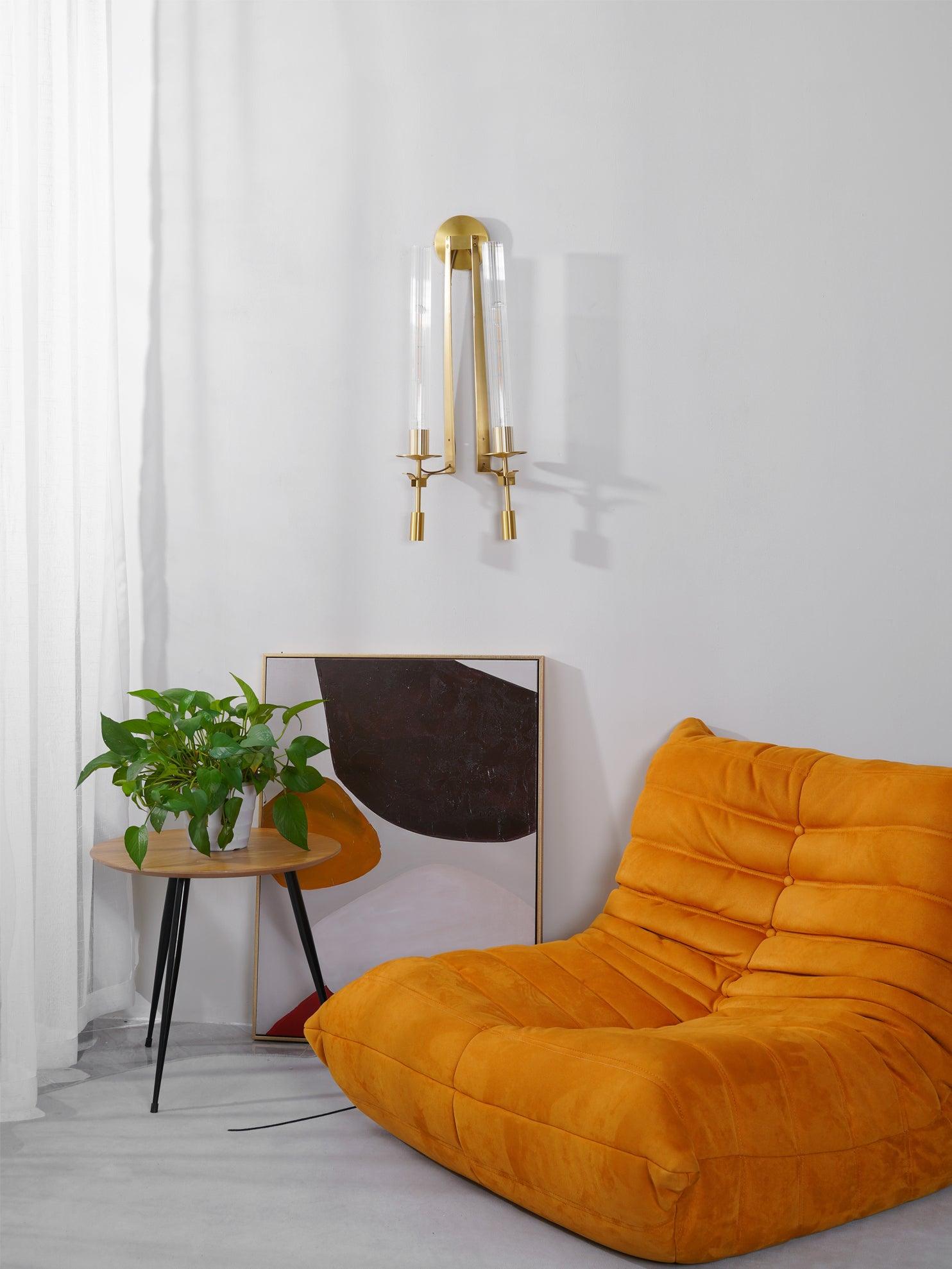 Ceshaisra French Classicism Plug-in Brass Glass Wall Lamp - Letslighting