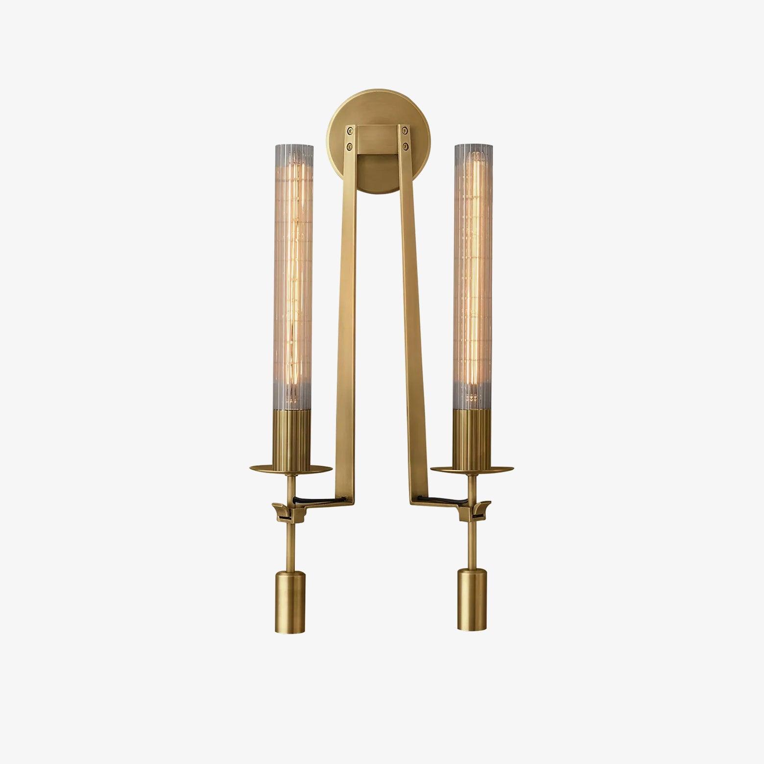 Ceshaisra French Classicism Plug-in Brass Glass Wall Lamp - Letslighting