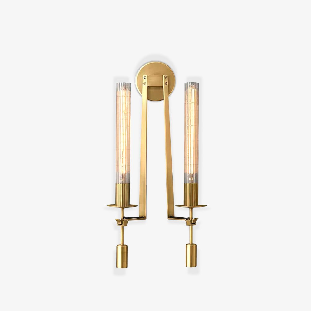 Ceshaisra French Classicism Plug-in Brass Glass Wall Lamp - Letslighting