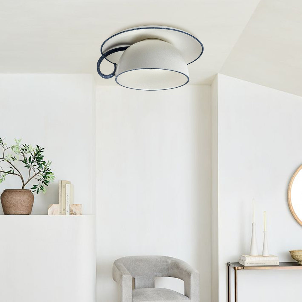 Arisha Modern Glaze Cup Ceramic Flush Mount Ceiling Light Bedroom