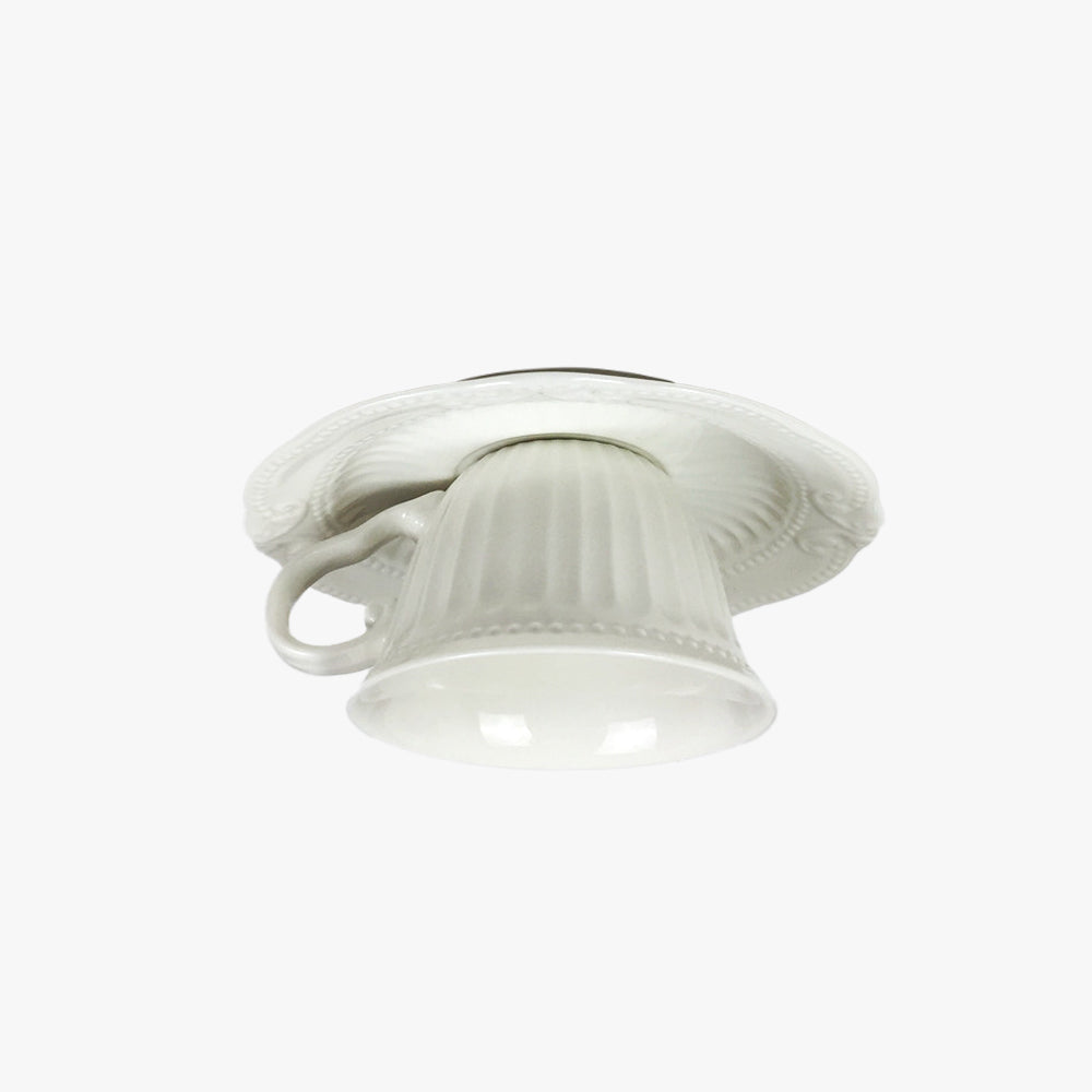 Arisha British Tea Cup Ceramic Flush Mount Ceiling Light Bedroom