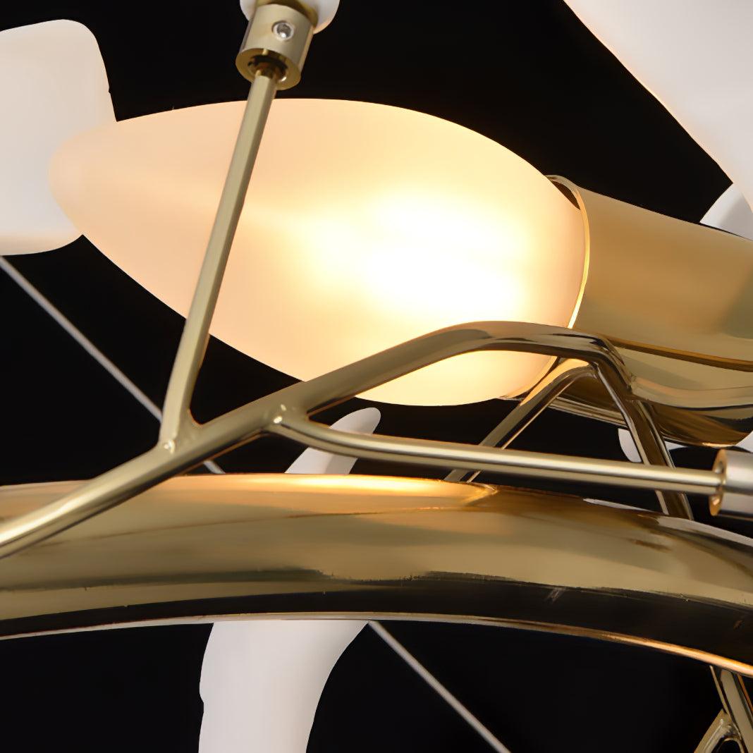 Olivia Modern Gold Staircase Chandelier, Metal & Ceramic