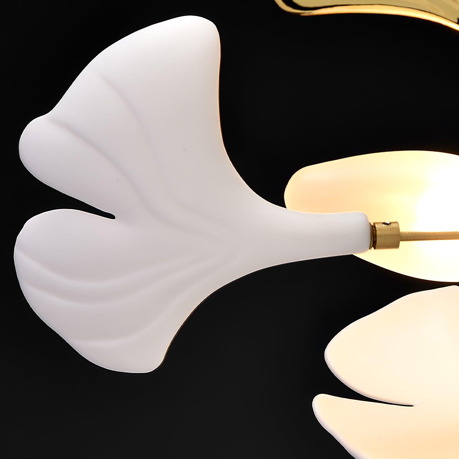 Olivia   Ceramics  Luxury Gold   Gingko Leaf Entryway Chandelier