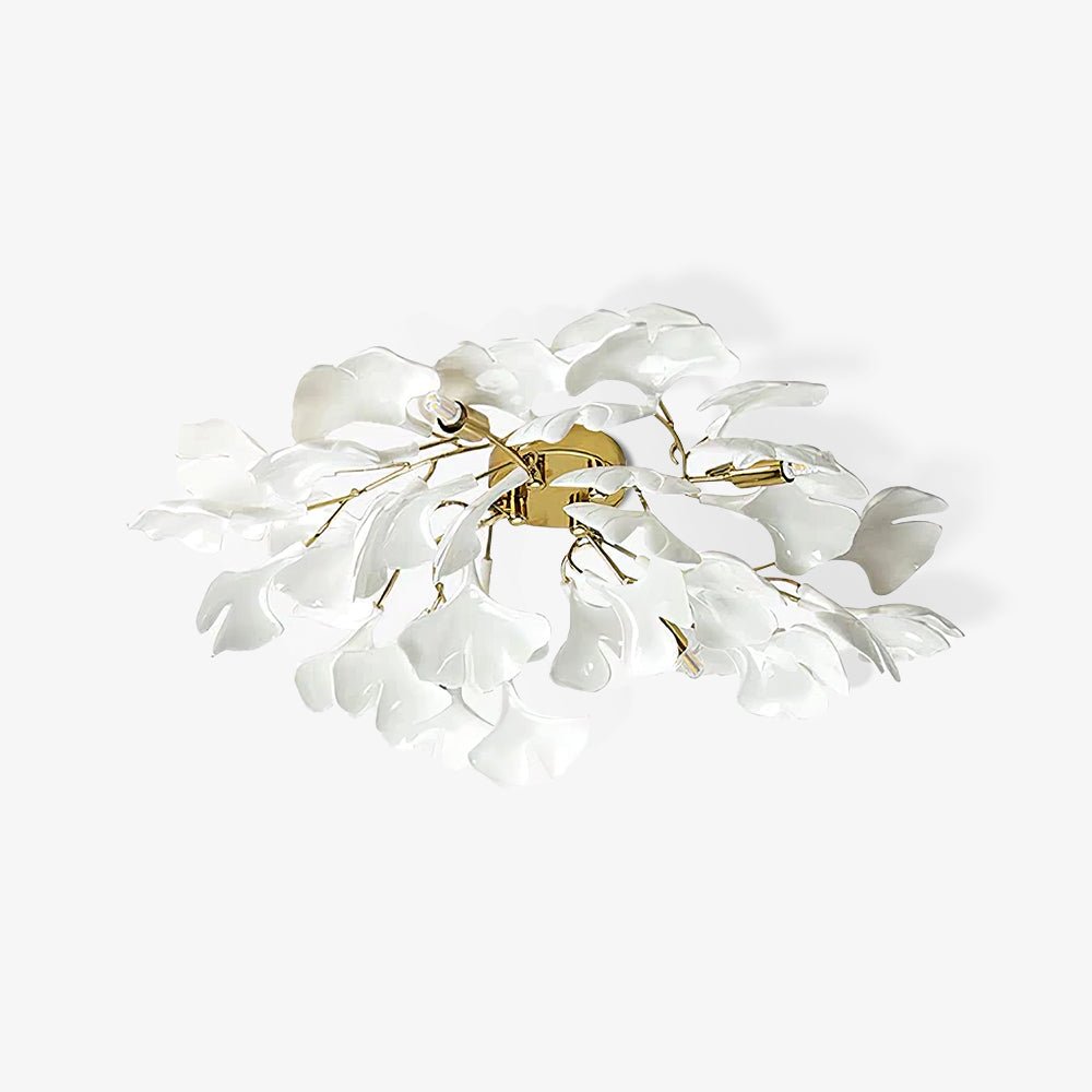 Solara Ceiling Lamp Gingko Leaves with Brass Branch - Letslighting