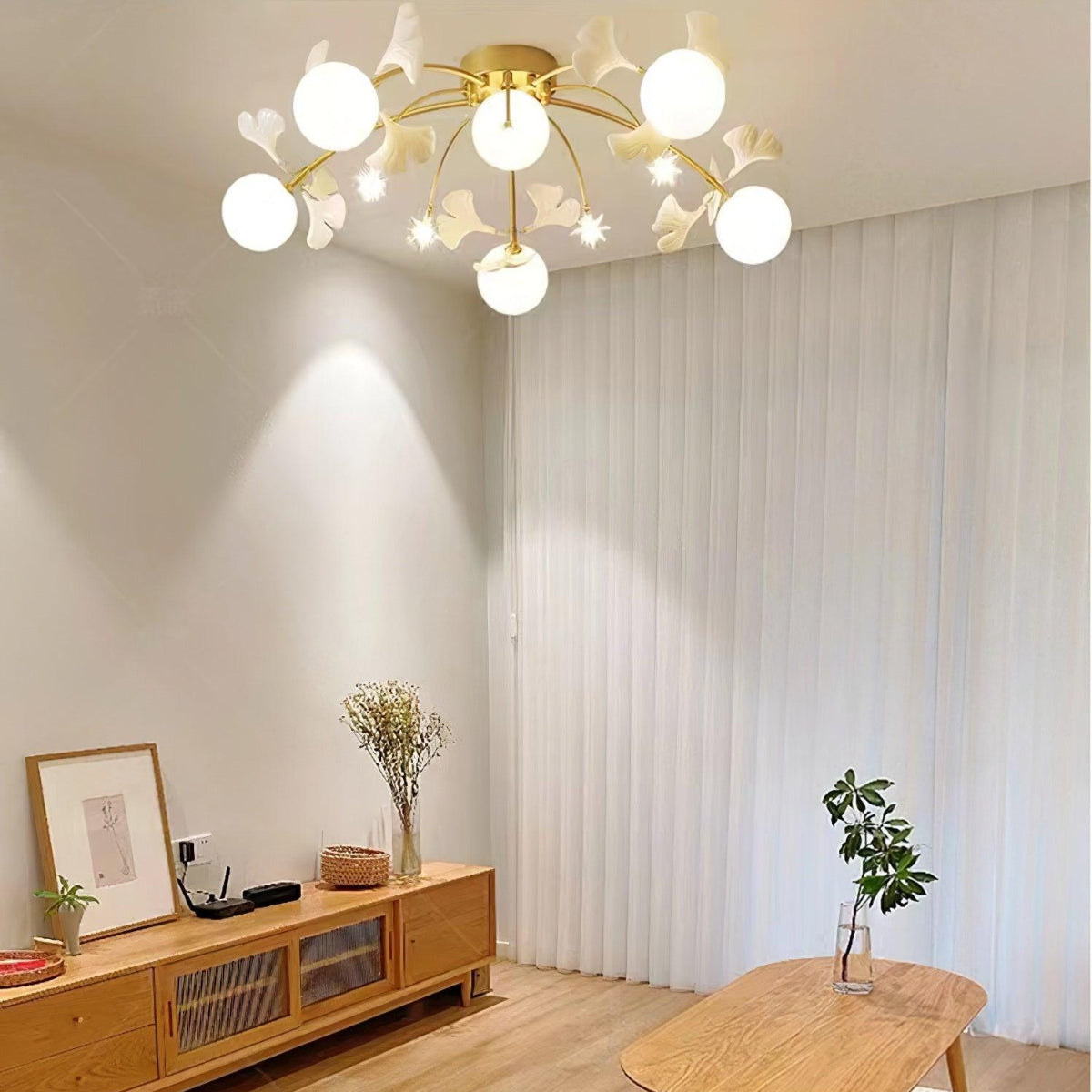 Olivia Nordic Multi Globe Metal/Ceramic Flush Mount Ceiling Light, White/Gold