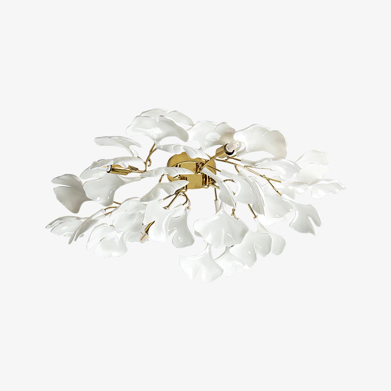 Solara Ceiling Lamp Gingko Leaves with Brass Branch - Letslighting