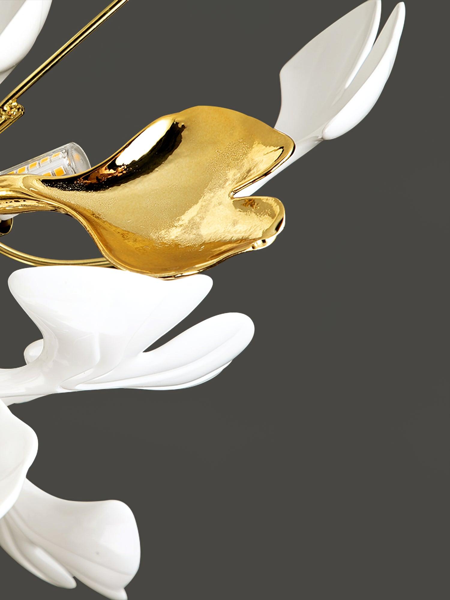 Solara Ceiling Lamp Gingko Leaves with Brass Branch - Letslighting