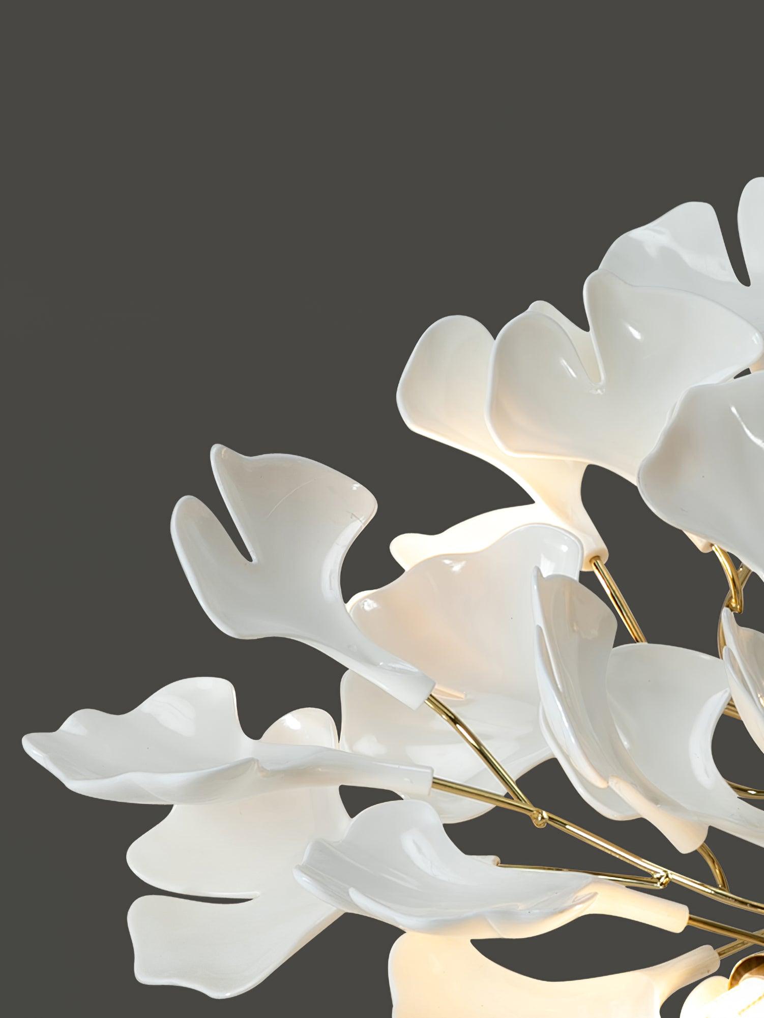 Solara Ceiling Lamp Gingko Leaves with Brass Branch - Letslighting