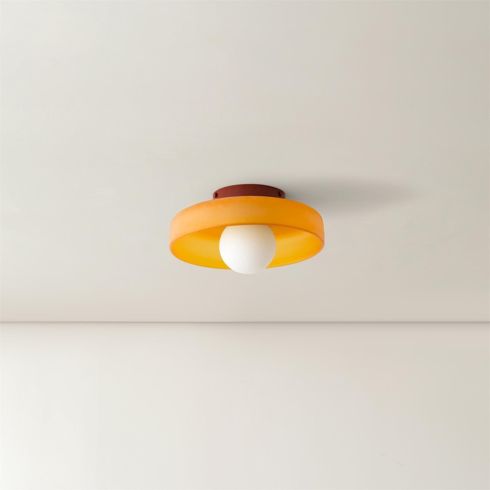 Solara Ceiling Lamp Orange Ring Playful Sculptural - Letslighting