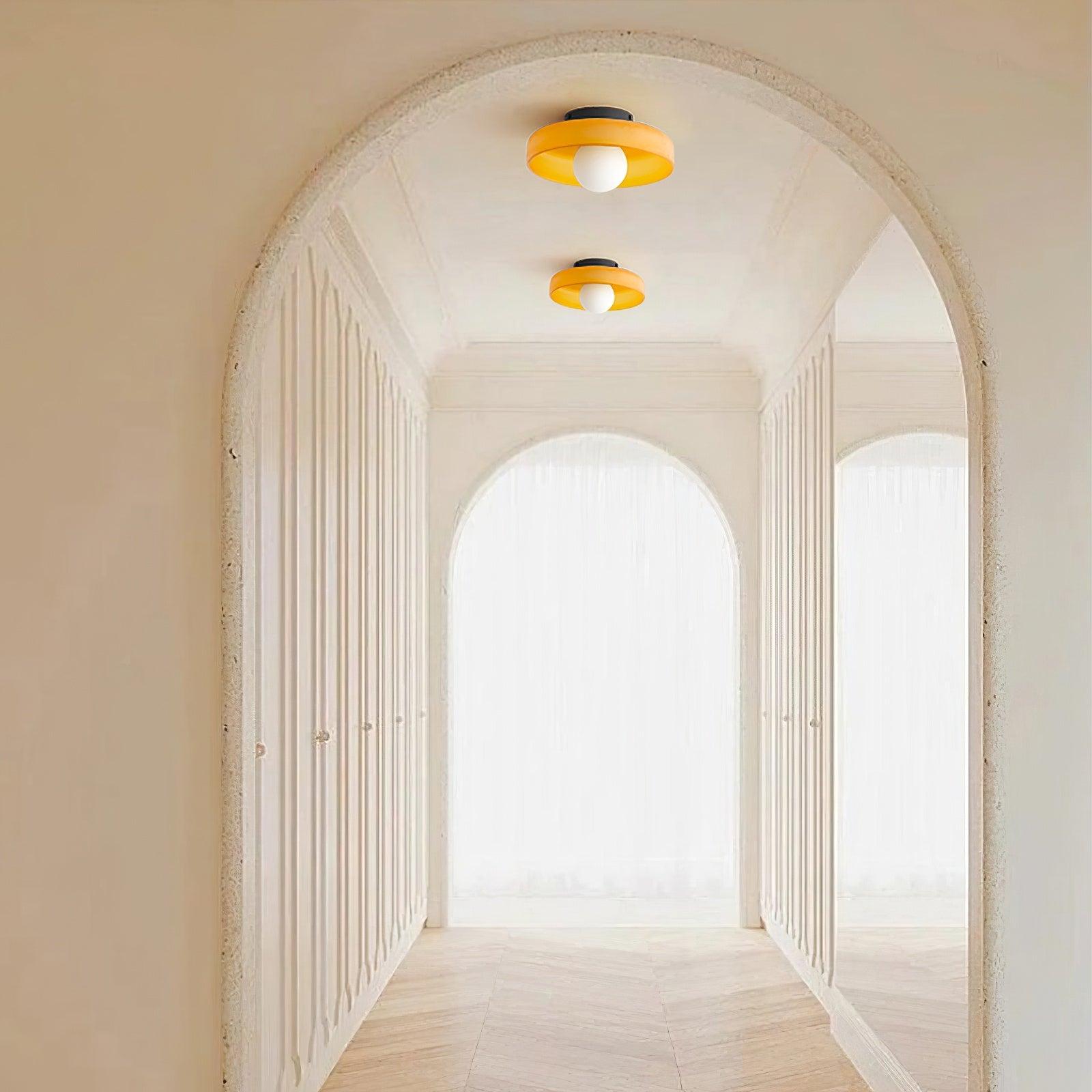 Solara Ceiling Lamp Orange Ring Playful Sculptural - Letslighting