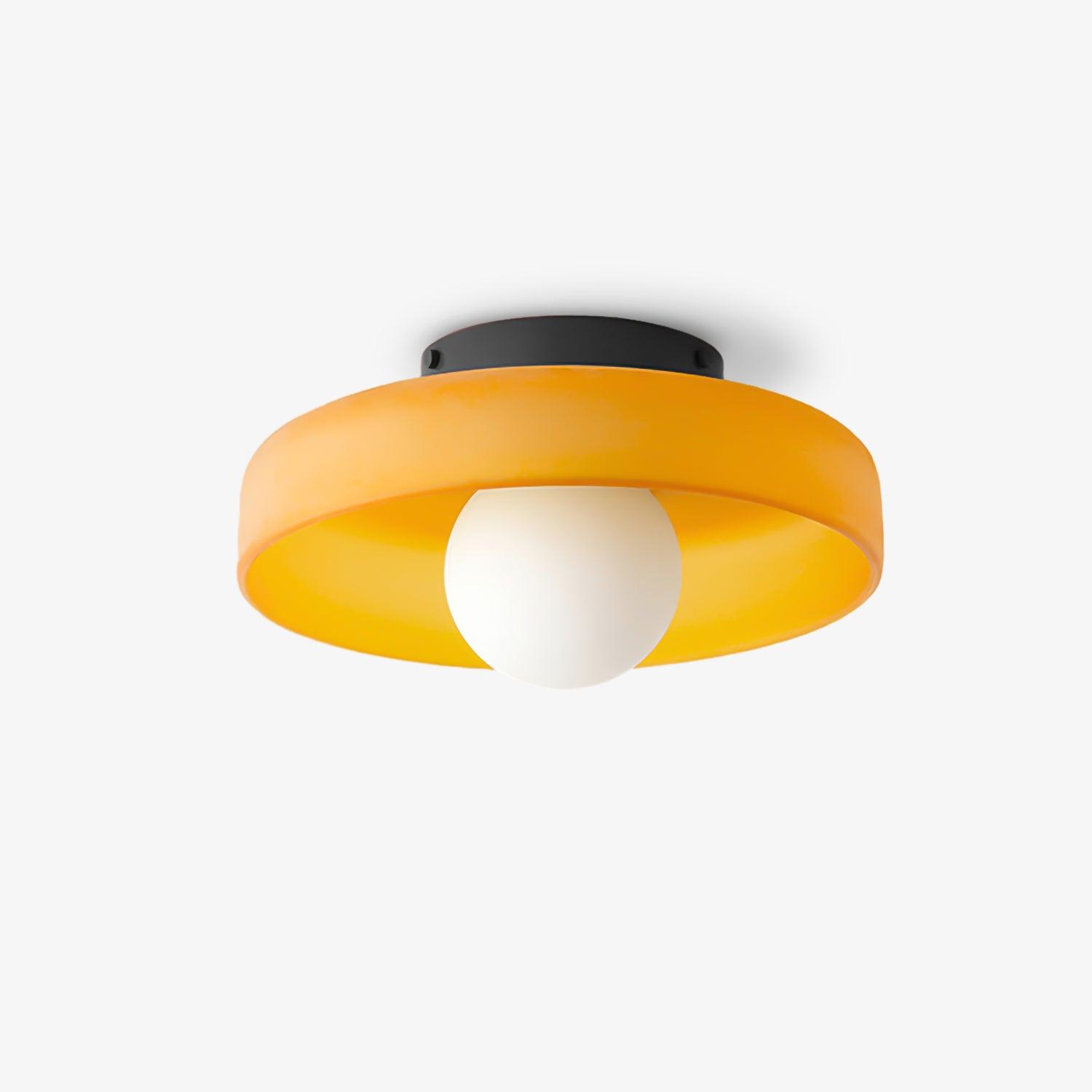 Solara Ceiling Lamp Orange Ring Playful Sculptural - Letslighting