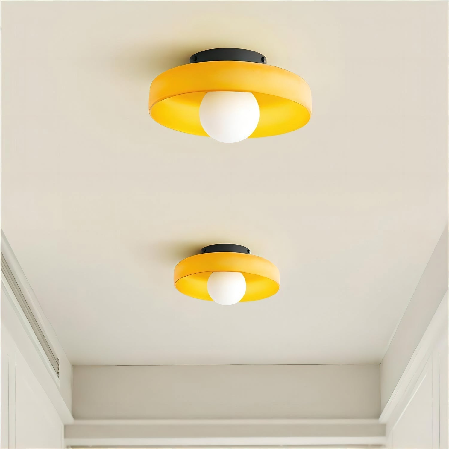 Solara Ceiling Lamp Orange Ring Playful Sculptural - Letslighting