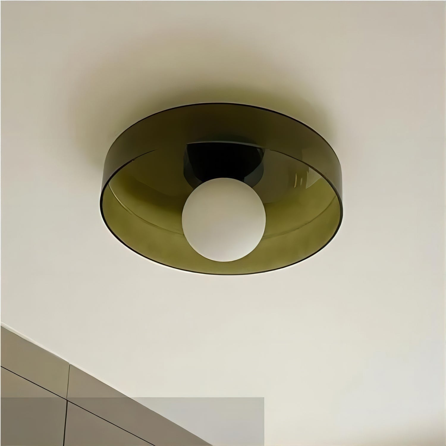 Solara Ceiling Lamp Orange Ring Playful Sculptural - Letslighting