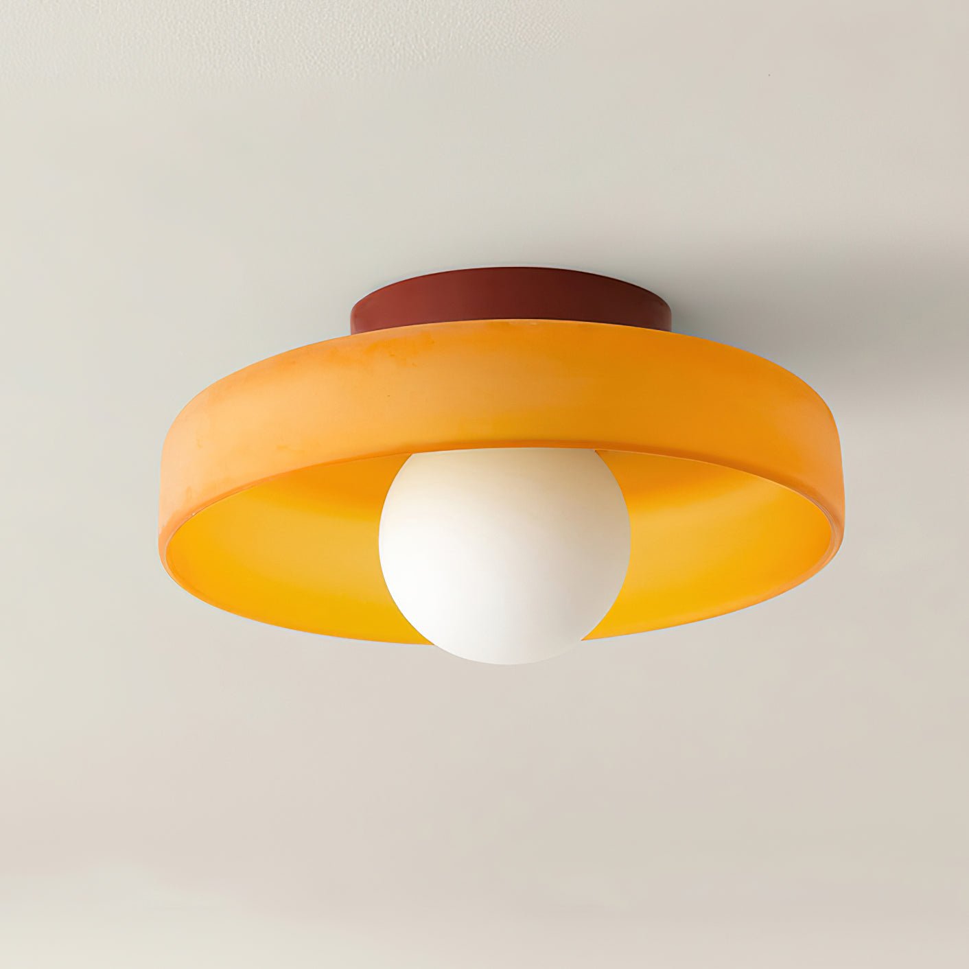 Solara Ceiling Lamp Orange Ring Playful Sculptural - Letslighting