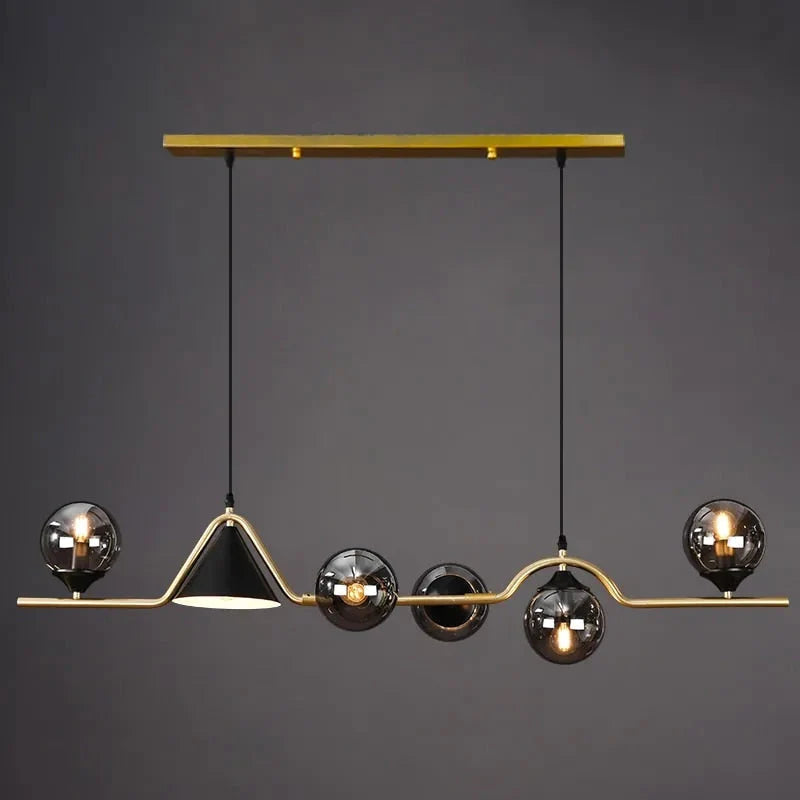 Arisha Modern LED Pendant Light Black/Gold Glass Living Room/Bedroom