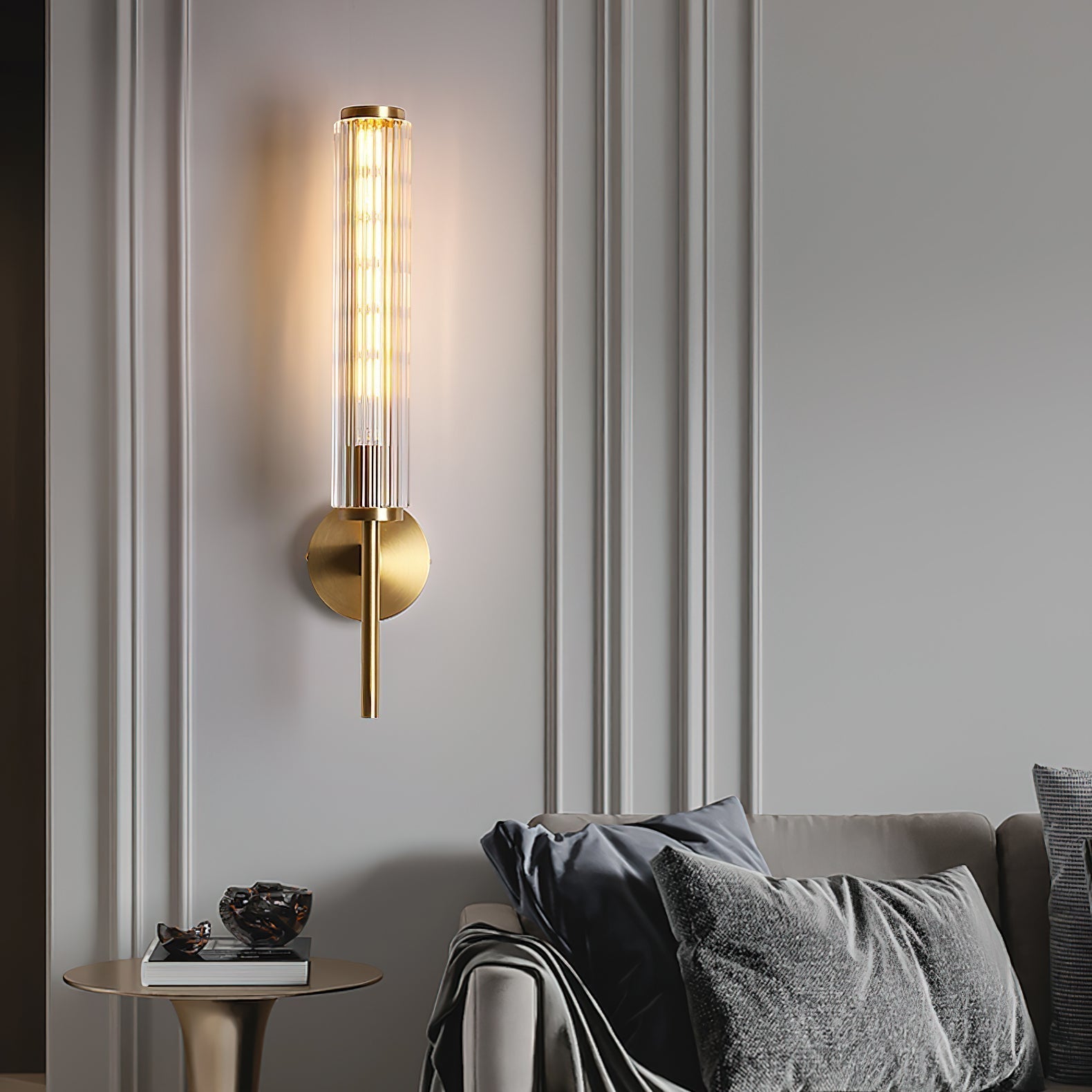 Cemaros Applique Murale Linéaire en Laiton et Verre Premium - Neutralighting