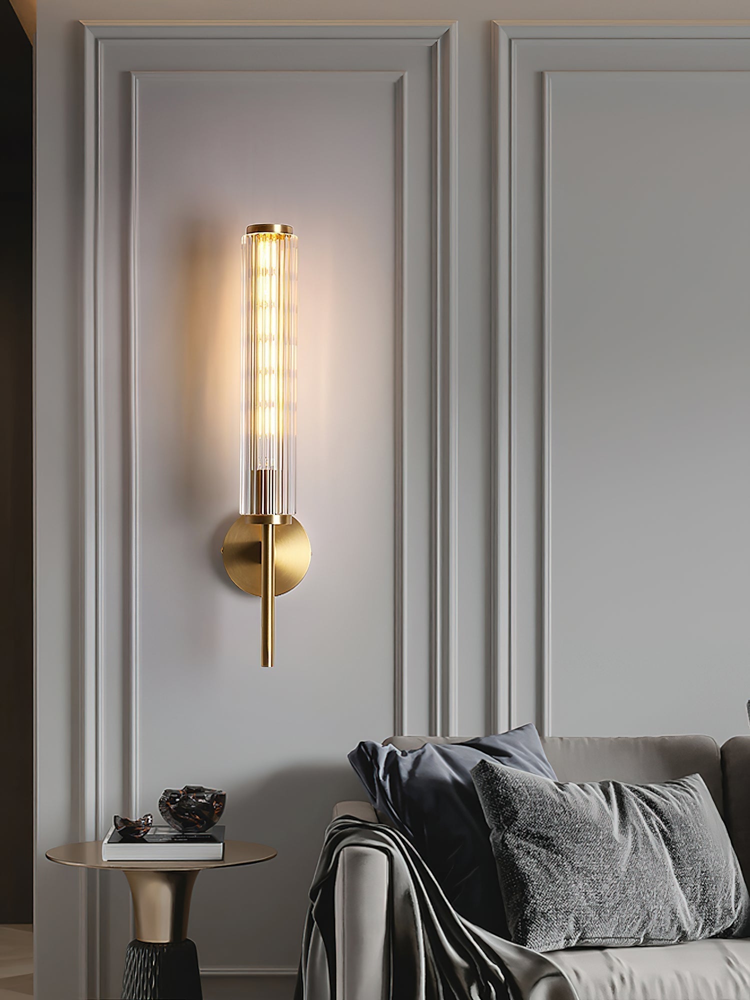 Cemaros Applique Murale Linéaire en Laiton et Verre Premium - Neutralighting