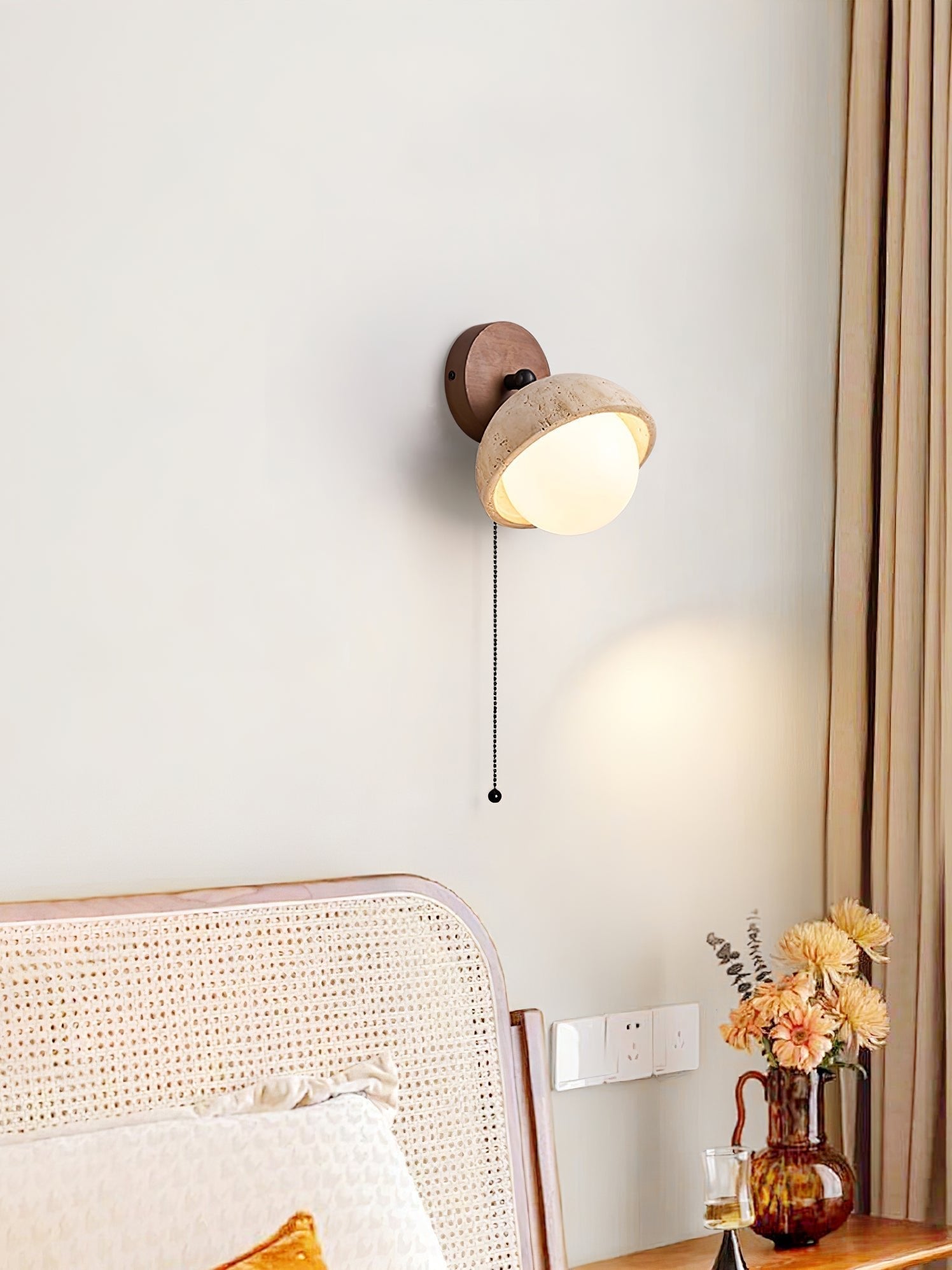 Avtale Arc-Shaped Travertine Wall Light - Neutralighting