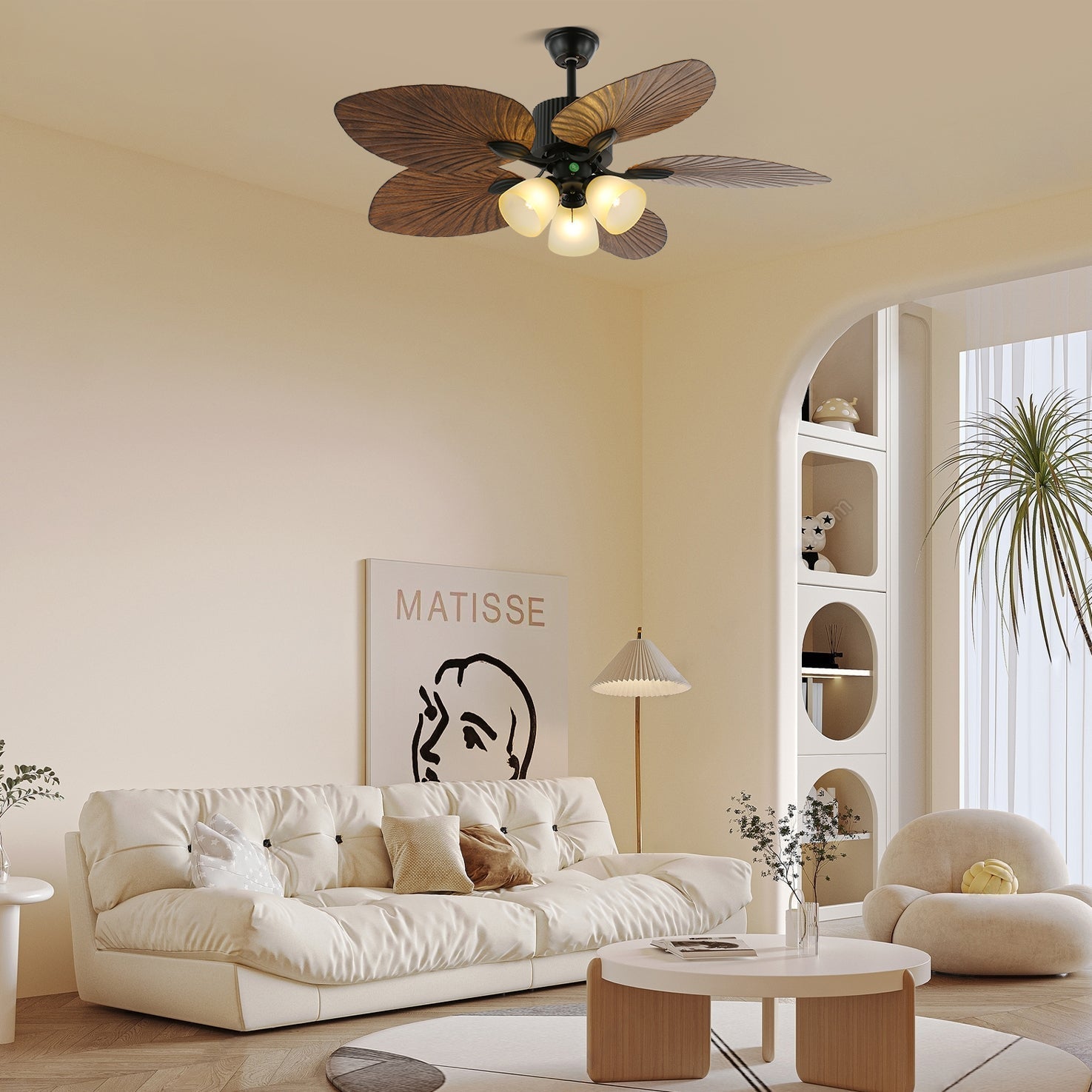 Alora Tropical Wood Ceiling Fan Light - Letslighting