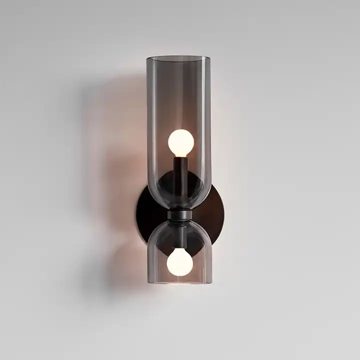 Valentina Modern Bedroom Glass Wall Lamp Sconce, Blue/Gray/White