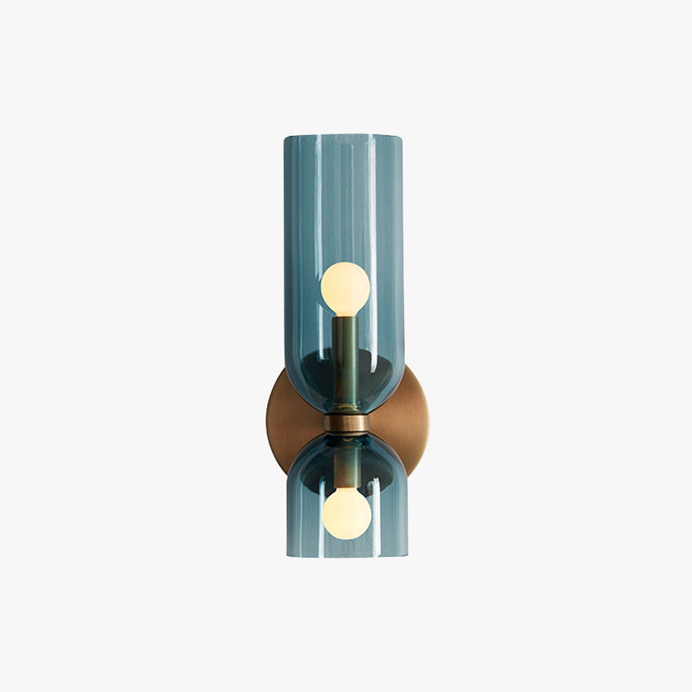 Valentina Modern Bedroom Glass Wall Lamp Sconce, Blue/Gray/White