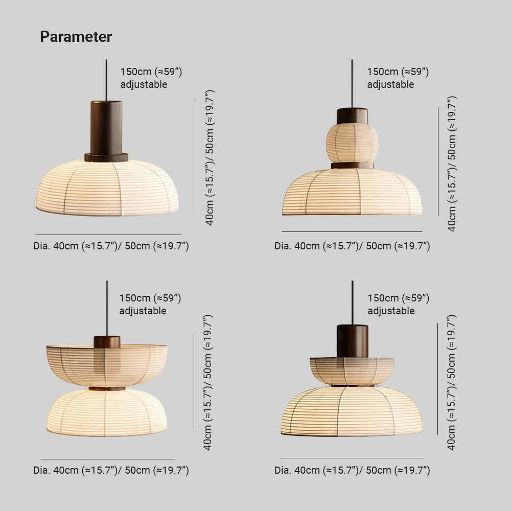 Ritta Pendant Light Neutral Paper Modern  Fabric White