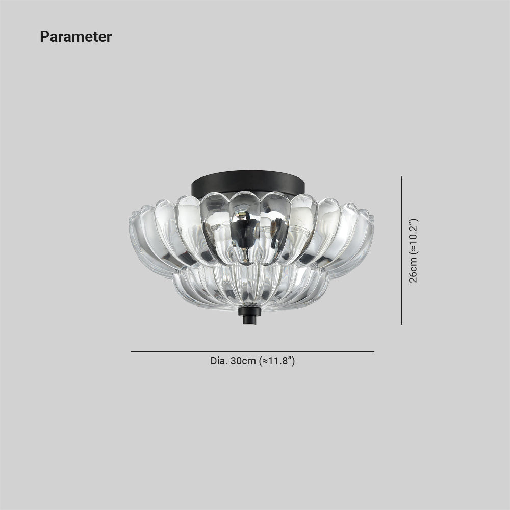 Arisha Modern Umbrella Glass Flush Mount Ceiling Light