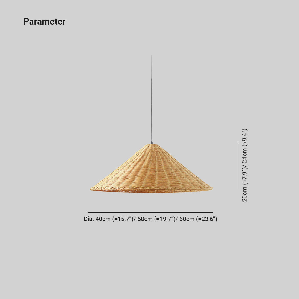 Muto Vintage Handmade LED Rattan Pendant Light Living Room