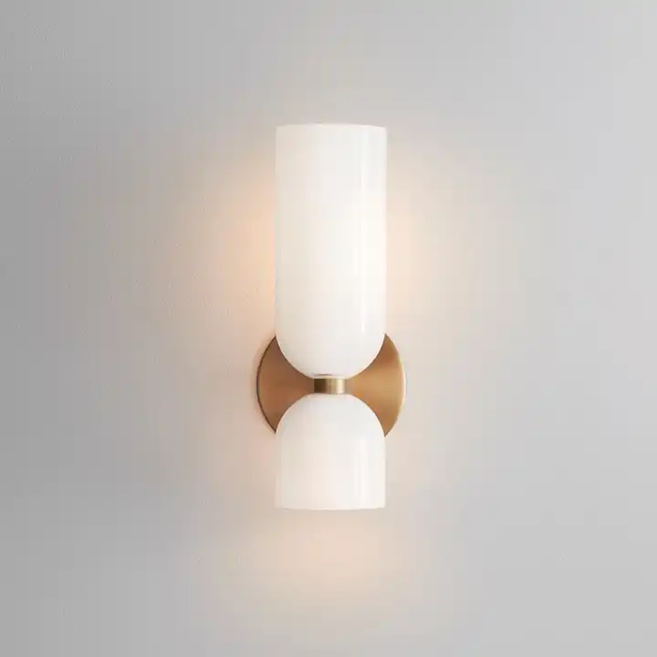 Valentina Modern Bedroom Glass Wall Lamp Sconce, Blue/Gray/White