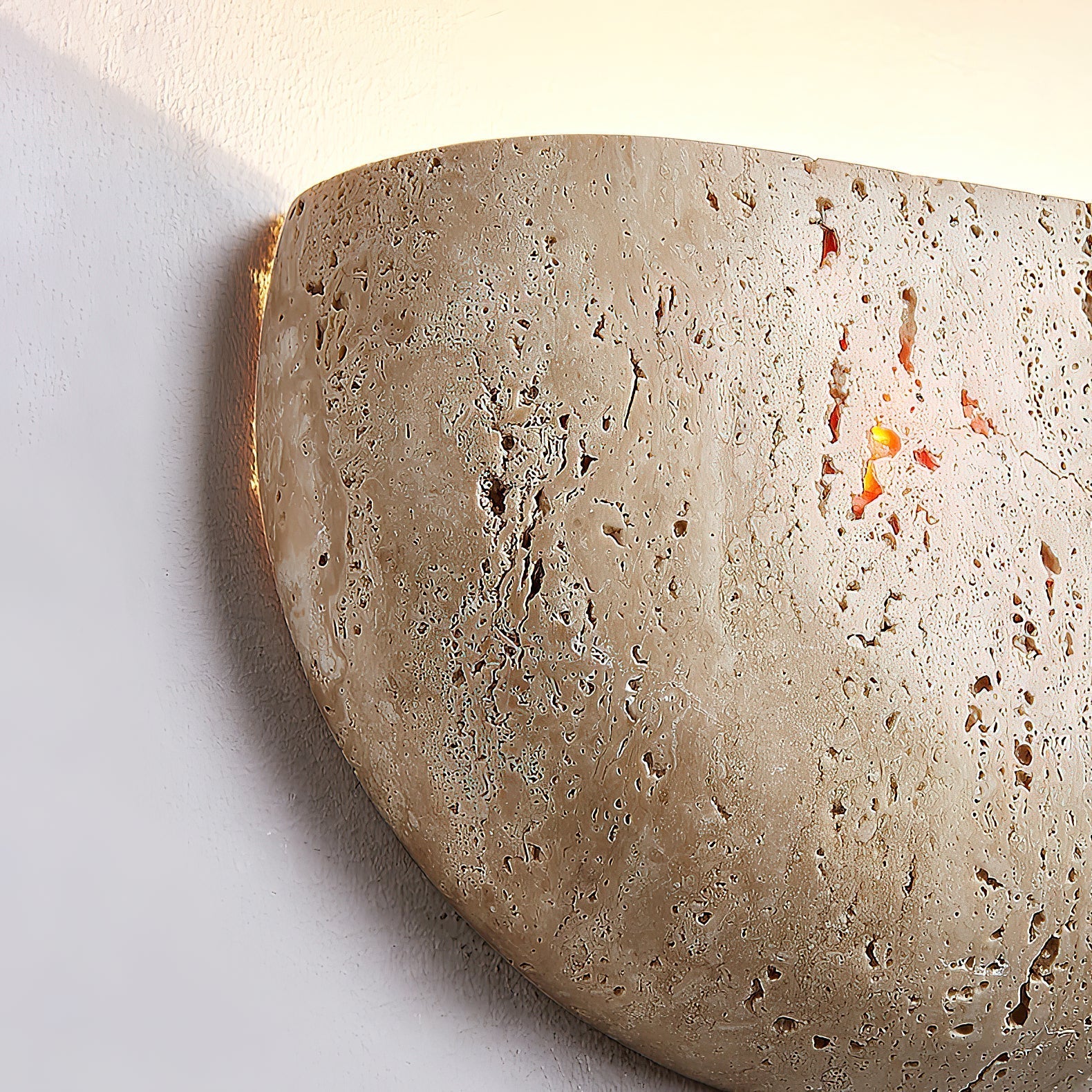 Cuvenarae Modern Minimalist Moon Travertine Wall Lamp - Letslighting