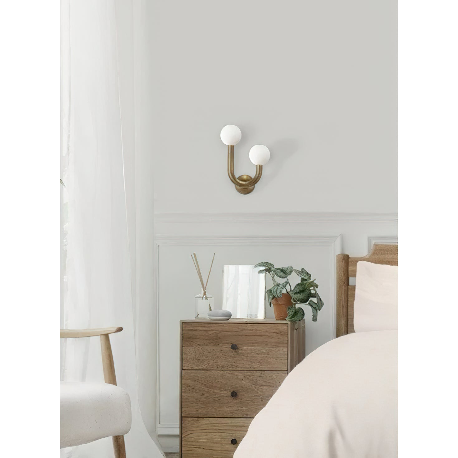 Zoshaos Modern Minimalist Happy Brass Glass Wall Lamp - Letslighting