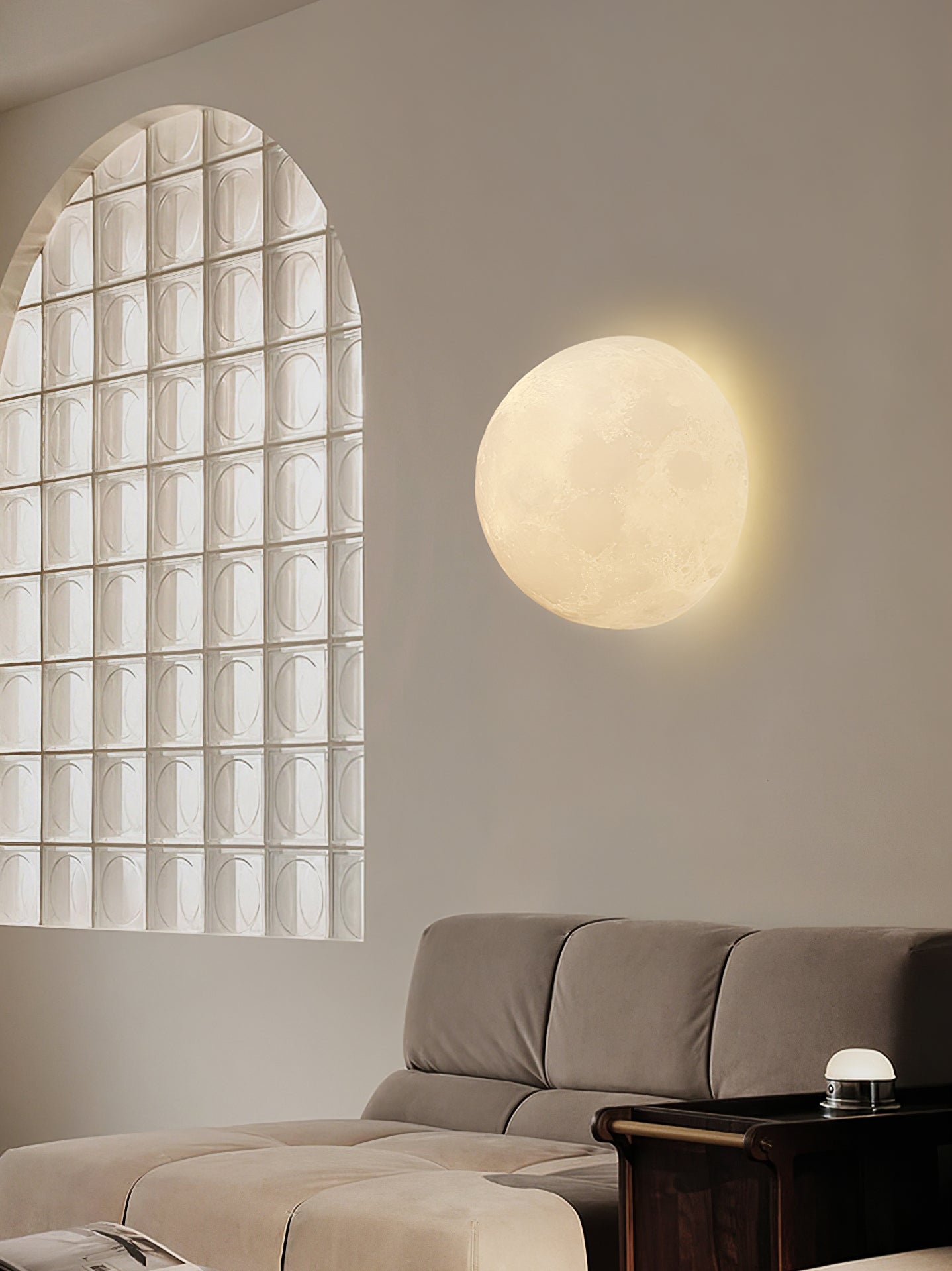 Olsolan Applique Murale 3D en Plastique Art Nordique Lune - Neutralighting
